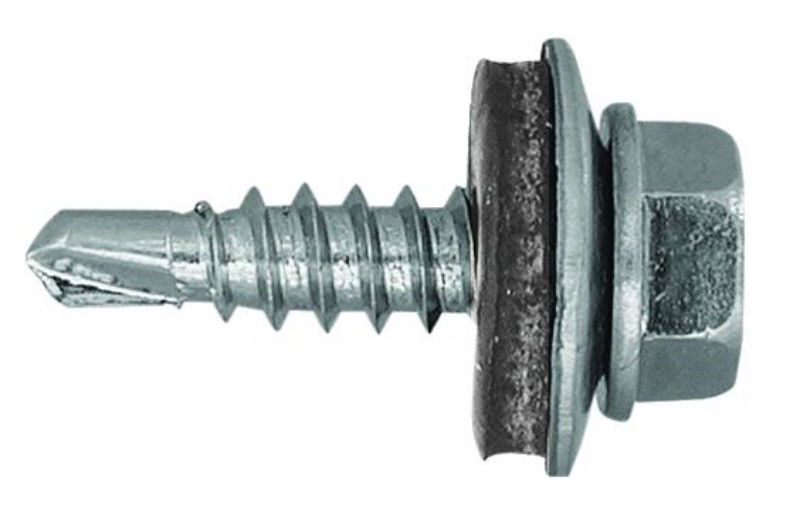 DIN 7504 Fűzőcsavar+gumis alátét, Acél, RAL6011, 4,8x19/14 (Rezedazöld) termék fő termékképe